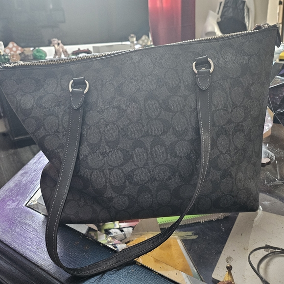 Coach Black and Gray Signature Tote - Picture 2 of 2